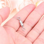 925 Sterling Silver Lobster Clasp for DIY Necklace Bracelet Jewelry Making, Double Spring Clasp with Closed Jump Rings, Necklace Extender Clasp Connector Bracelet Extension (Style 17) - style: Style 17