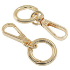 2 Pcs 5-Split Swivel Snap Hooks with Key Rings, Opening Metal Swivel Lobster Claw Clasps for Key Chain Clip, Lanyard, DIY Crafts, Jewelry Making, Bags and Accessories(Gold) - color: Gold