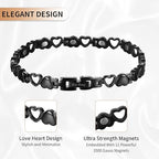 BioMag Magnetic Bracelet for Women, Titanium Steel Wristband Brazaletes for Pain Relief Solid Pure Copper Jewelry Gift with Adjustable Tool - color: Black