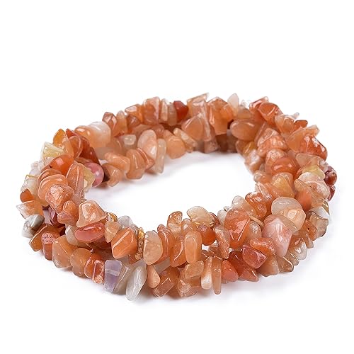 5-8mm 34 inches Natural Crystal Stone Beads for Jewelry Making Tumbled Drilled Irregular Gravel Gemstones Chips Stone Beads by Strand (Red Aventurine) - color: Red Aventurine
