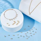 PH PandaHall 50pcs Cubic Zirconia Charms, 18K Gold Plated Round Crystal Charm Pendants Brass Crystal Pendants with Loops for Necklace Bracelet Dangle Earrings Jewelry Making DIY Crafts, 7.5x4.5mm