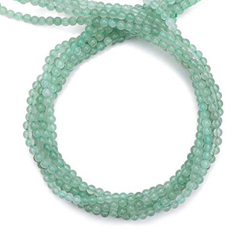 BEADIA Natural Green Aventurine Jade Stone Round Loose Semi Gemstone Beads for Jewelry Making 4MM 38cm/Strand - color: Green Aventurine Jade, size: 4mm