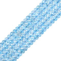 Blue Topaz 6mm Gemstone Faceted Rondelle Loose Beads DIY Jewelry Making Beads 16 Inch - color: Blue Topaz