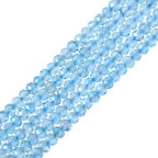 Blue Topaz 6mm Gemstone Faceted Rondelle Loose Beads DIY Jewelry Making Beads 16 Inch - color: Blue Topaz