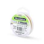 Beadalon 7 Strand Bead Stringing Wire, 0.015 in / 0.38 mm, Gold Color, 100 ft / 31 m - color: Gold, style: .015 in / 0.38 mm , 100 ft / 31 m
