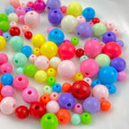 200Pieces 10MM Acrylic Round Beads Round Acrylic Balls Chunky Beads Smooth Spacer Plastic Pastel Beads Craft Beads for Necklace and Bracelet Making Crafting Supplies(177-cream White) - color: 177-cream white, size: 10MM