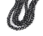 Perlin Agate & Jasper Gemstone Strand Beads 4 mm Rondelle 110 Pieces Jewellery Beads Semi-Precious Stone for Jewellery Necklace Bracelet Earrings (Black) - color: black