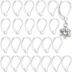 24 Pcs Leverback Earring Hooks, Stainless Steel Clasp Hoop, Hypoallergenic Dangles Earring Hooks, French Ear Wire Findings for Women, DIY Crafts, Jewelry Making (Silver) - color: Silver 24pcs