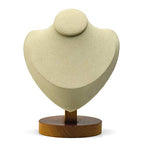 Oirlv Premium Wood Necklace Display Stand Jewelry Showcase Display Bust Chain/Pendant Holder(5.71" W x 7.29" H) (Creamy-white) - color: Creamy-white