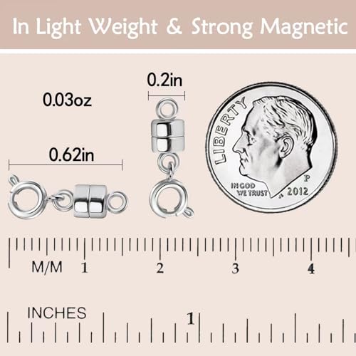 OHINGLT Strong Magnetic Necklace Clasps and Closures,Gold and Silver Plated Jewelry Clasps Converters for Bracelet Necklaces Chain - color: 18Pcs | Gold & Silver