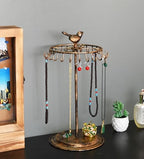 Bird Rotating Necklace Holder Bracelet Stand/Jewelry Organizer/Jewelry Tree,Bronze - color: Bronze