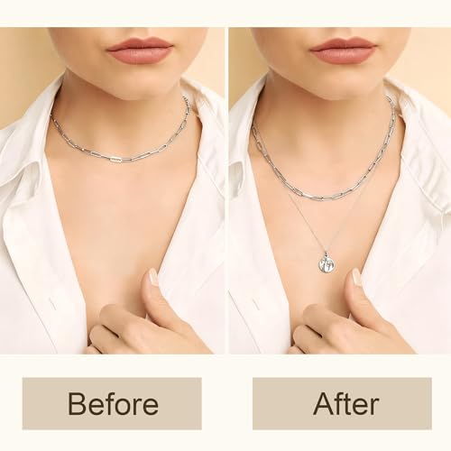 FAMARINE Gold Silver Necklace Extender Chains for Women - color: silver A