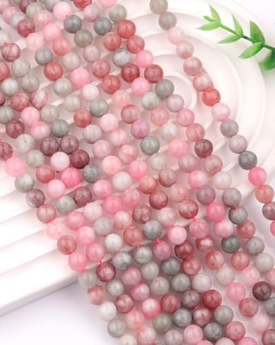 Natural Stone Beads 8mm Polished Round Smooth Gemstone Beads for Jewelry Making Supplies 15 Inch(45 Beads) (Alashan) - color: Alashan-45pcs