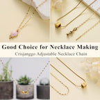 Crisjanggo 10 Pcs Gold Plated Necklace Bulk 20 Inch Adjustable Stainless Steel Lip Chain for Jewelry Making with Adjust Clasp for Women - color: Gold Lip