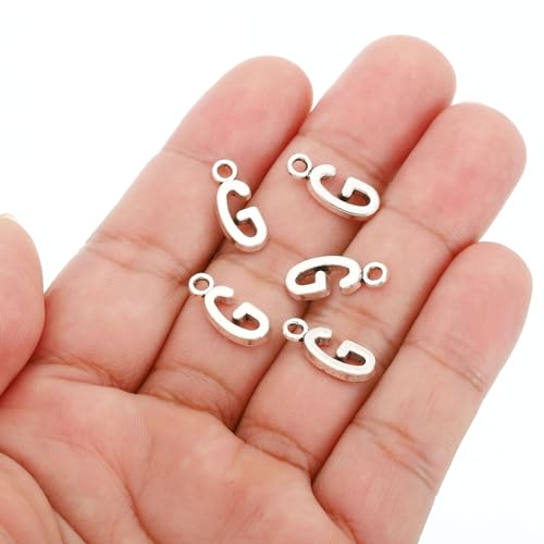 PATIKIL Letter Charm, 50pcs Alphabet Initial Pendant Charm Bulk DIY for Jewelry Making Bracelets Earrings Necklace - style: G
