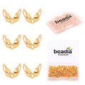 Beadia 18K Gold Plated End Caps Non Tarnish 3x6mm 200pcs for Jewelry Making Findings - color: End Caps Gold, size: 3x6mm