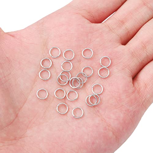 BEADIA Platinum Plated Jump Rings Non Tarnish 6mm 400pcs for Jewelry Making Findings - color: Platinum, size: 0.7x6mm
