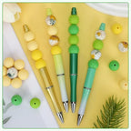 100 Pcs 15mm Silicone Beads for Keychain Making, Pink Gream Silicone Beads Bulk Round for Bracelets Pens Crafts Jewelry Making (Green Yellow) - color: Green Yellow