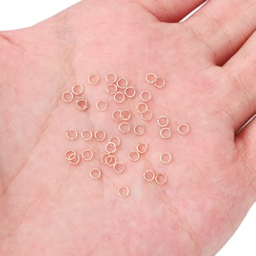 BEADIA Rose Gold Plated Jump Rings Non Tarnish 3mm 1200pcs for Jewelry Making Findings - color: Rose Gold, size: 0.5x3mm