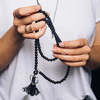 Ecally 300 Pieces Black Matte Onyx Beads Natural Black Agate Round Frosted Onyx Gemstone Loose Beads for Bracelet Necklace Jewelry DIY Making(6 mm) - size: 6mm