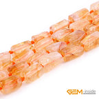 GEM-Inside 27Pcs 8x12mm Natural Yellow Citrine Quartz Crystal Faceted Freeform Tube Column Chakra Beads for Jewelry Making Full 15" Strand Power Energy Healing - color: Yellow Citrine