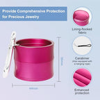 Mini Travel Ring Holder Keychain, Portable Jewelry Holder Keychain with Protective Sponge, Small Necklace Earrings Case for Gym Sports Bag Purse - color: 1-Tier Pink