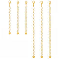 6 Pcs Gold Necklace Extenders for Women Non Tarnish Gold Bracelet Chain Extenders Set, Extensions 2 Inch, 4 Inch Bracelet Anklet Extender