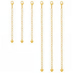 6 Pcs Gold Necklace Extenders for Women Non Tarnish Gold Bracelet Chain Extenders Set, Extensions 2 Inch, 4 Inch Bracelet Anklet Extender