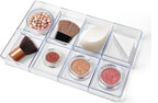 carrotez Small Stackable Jewelry Organizer Tray, 8 Grid, Clear Plastic Drawer Organizer for Makeup, Accessories, Desk, Vanity