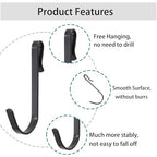 20Pcs J Shaped Stainless Steel Hanger Hooks - Clip-on Wire Rack Hanging Sink Grid Shelf Hook for Kitchen Bedroom Office, Black - color: Black, size: 0.1"