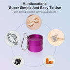Mini Travel Ring Holder Keychain, Portable Jewelry Holder Keychain with Protective Sponge, Small Necklace Earrings Case for Gym Sports Bag Purse - color: 1-Tier Purple