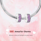 Clip Stopper Spacer Charms for Bracelets Necklaces, Compatible with Pandora,Jewery Mking DIY - style: 2PCS Purple CZ Pave Clips