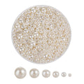 1865 Pcs Pearls for Crafts,6 Sizes Mixed Ivory Fake Pearl Beads,Acrylic Pearls Bulk for Jewelry Making with Holes,Bracelet Necklace DIY,Vase Filler and Makeup Brush Case(4-14 mm) - size: Various Sizes (Ivory)