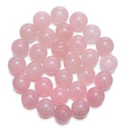 AD Beads Natural Gemstone 10mm Round Loose Beads Big Hole 2mm Sized 30pcs (Rose Quartz) - color: Rose Quartz