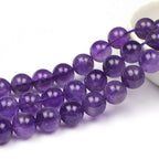 MJDCB 5A Natural South Africa Amethyst Gemstone Round Stone Beads for Jewelry Making DIY Bracelet Necklace (6mm) - color: South Africa Amethyst, size: 6mm