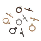 Craftdady 20 Sets Mixed Color 22mm Tibetan Style Alloy Ring Toggle Clasps for DIY Jewelry Making Crafting - color: Antique Silver, Gunmetal, Gold, Red Copper
