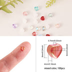 UR URLIFEHALL 100 Pcs Transparent Spray Painted Glass Beads Mixed Style Heart Spacer Beads for Jewelry Making DIY Crafts Accessories - color: 100pcs-6x6x4mm-mixed color heart glass beads