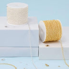 Kyutong 2 Rolls Gold and Silver Extender Chain for Jewelry Making 3MM Wide Curb Links Stainless Steel Necklace Chains Spool on Bulk with Lobster Clasps Jump Rings Jewelry Supplies for Crafts DIY - color: Curb Chain