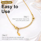 20 PCS Gold and Silver Necklace Extenders for Women Gold Plated Chain Extenders for Necklace Bracelet Anklet with Lobster Clasps - color: Flat Water Droplet