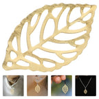 200Pcs Gold Plated Hollow Leaf Charms for Jewelry Making - Lightweight Iron Pendants for Earrings Necklaces Hair Clips