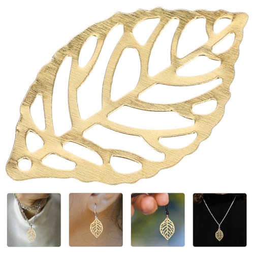 200Pcs Gold Plated Hollow Leaf Charms for Jewelry Making - Lightweight Iron Pendants for Earrings Necklaces Hair Clips