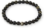 45pcs 8mm Natural Stone Beads Gold Obsidian Beads Energy Crystal Power Gemstone for Jewelry Making, DIY Bracelet Necklace - color: Gold Obsidian, size: 8mm