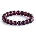 NLIEO Natural Gemstone Stretch Beaded Rings for Women Stackable Dainty Elastic Crystal Rings Jewelry - style: Almandite Garnet