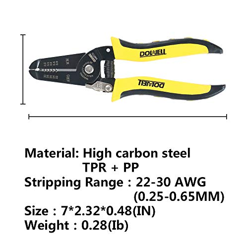 DOWELL 22-30 AWG Wire Stripper Wire Stripping Tool Wire Cutter And Multi-Function Hand Tool，Professional Handle Design And Refined Craftsmanship.