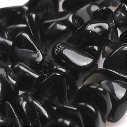 HAAMIIQII 5-8mm Natural Black Agate Chips Beads Irregular Chip Stone Loose Gemstone Beads for Jewelry Making Strand 30 Inch - color: Black Agate