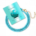 Crystal Choker Necklaces for Women,4mm Handmade Natural Stone Choker Beaded Necklace Healing Crystal Necklace Gemstone Bead Necklaces for Women - color: Turquoise