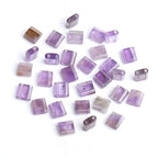 Xilitata Natural Amethyst Stone Beads, Each Approximately 5x5x2mm Square 2-Hole Spacer Bead, are Used to Make Bracelets, Earrings, Necklaces, with Each String Measuring 15-16 Inches - color: Amethyst