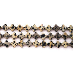 8mm Natural Dalmatian Gemstone Faceted Clovers Beads Four-Leaf Spacer Loose Beads for DIY Jewelry Making Beads - color: Dalmatian