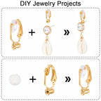 1 Box 36Pcs Gold Earring Converter Clip on Earrings Converter Brass Non Pierced Earring Clips with Silicone Pads Painless Clip on Earring Findings for Jewelry Making Supplies DIY Craft Women - color: Gold