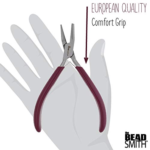 The Beadsmith Half Round/Half Concave Pliers – 6-Inches (152 mm) Jewelry-Making Tool w/Polished Steel Head, PVC Comfort Grip, & Double-Leaf Springs